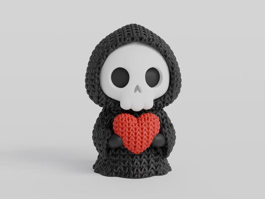 Knitted Grim Reaper With Heart