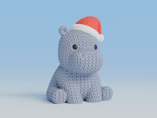 Knitted Christmas Hippo