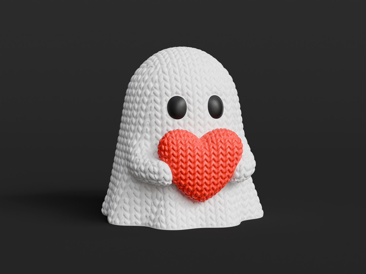 Knitted Ghost With Heart